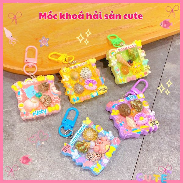 ** Móc khóa ô vuông hải sản