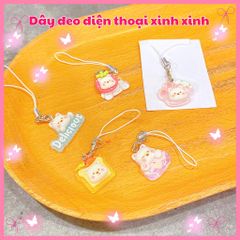 ** Dây đeo điện thoại mặt cún trắng nhiều hình