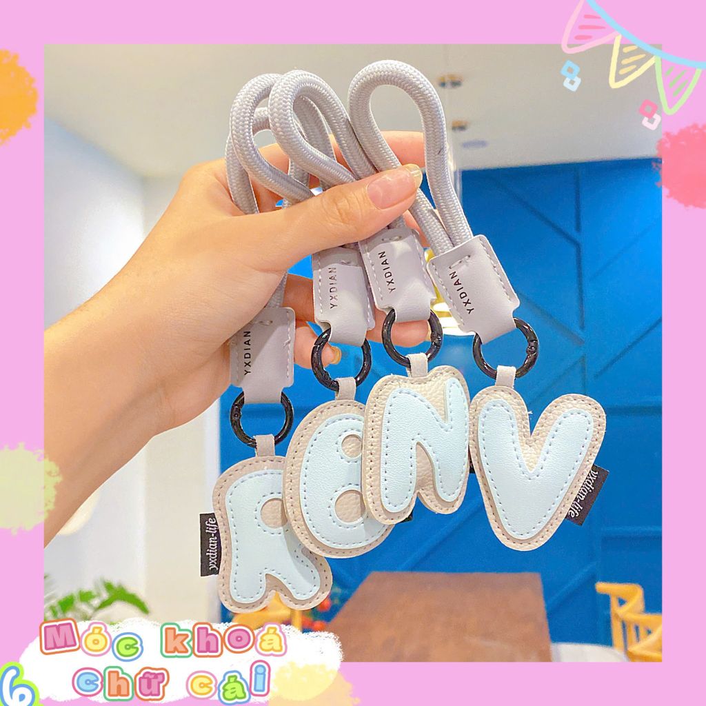 ** Dây đeo giả da chữ cái nhiều màu