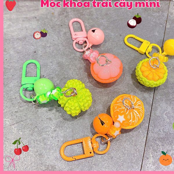 ** Móc khóa mini trái cây lắc chuông