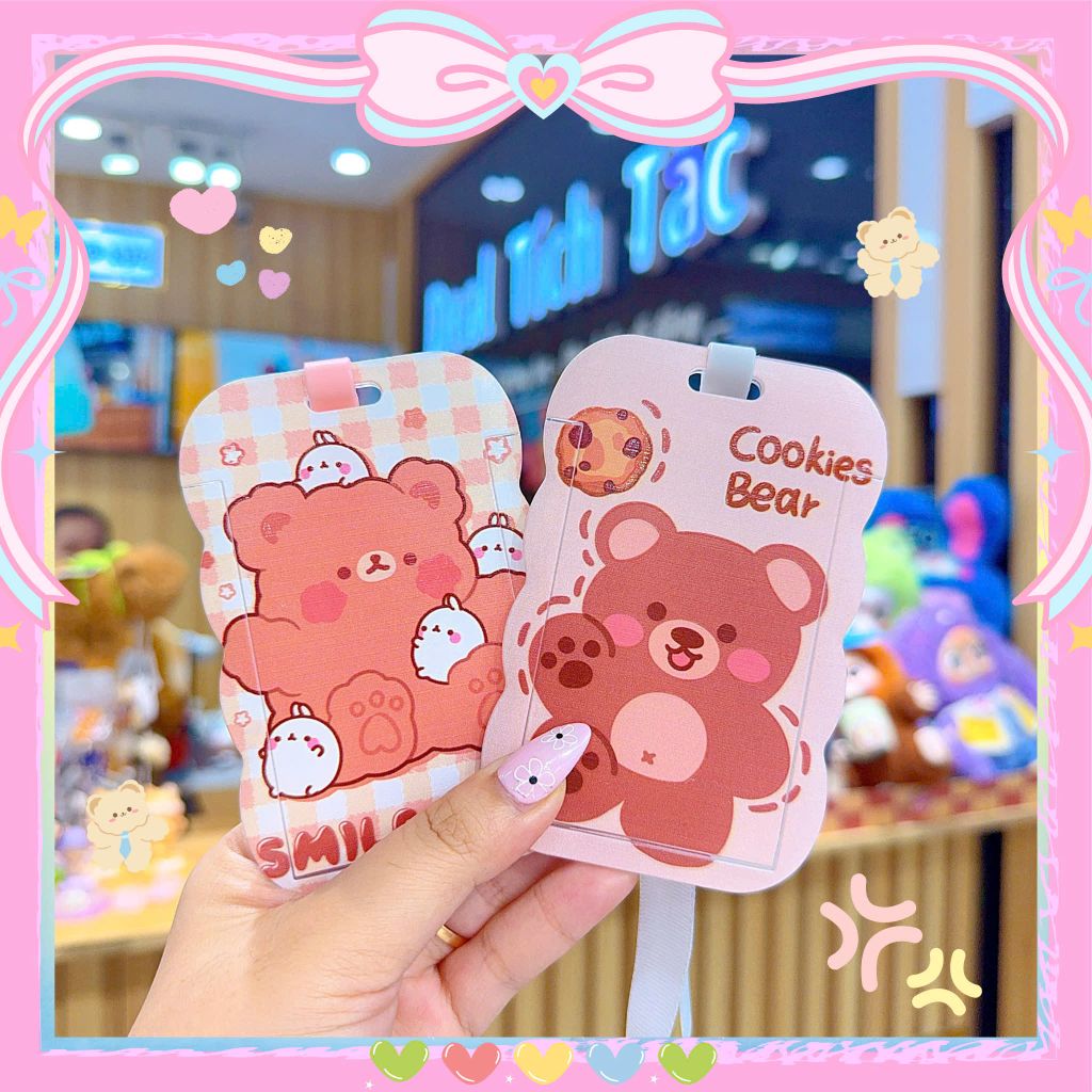 ** Thẻ dọc đeo bảng tên gấu nâu nhiều hình