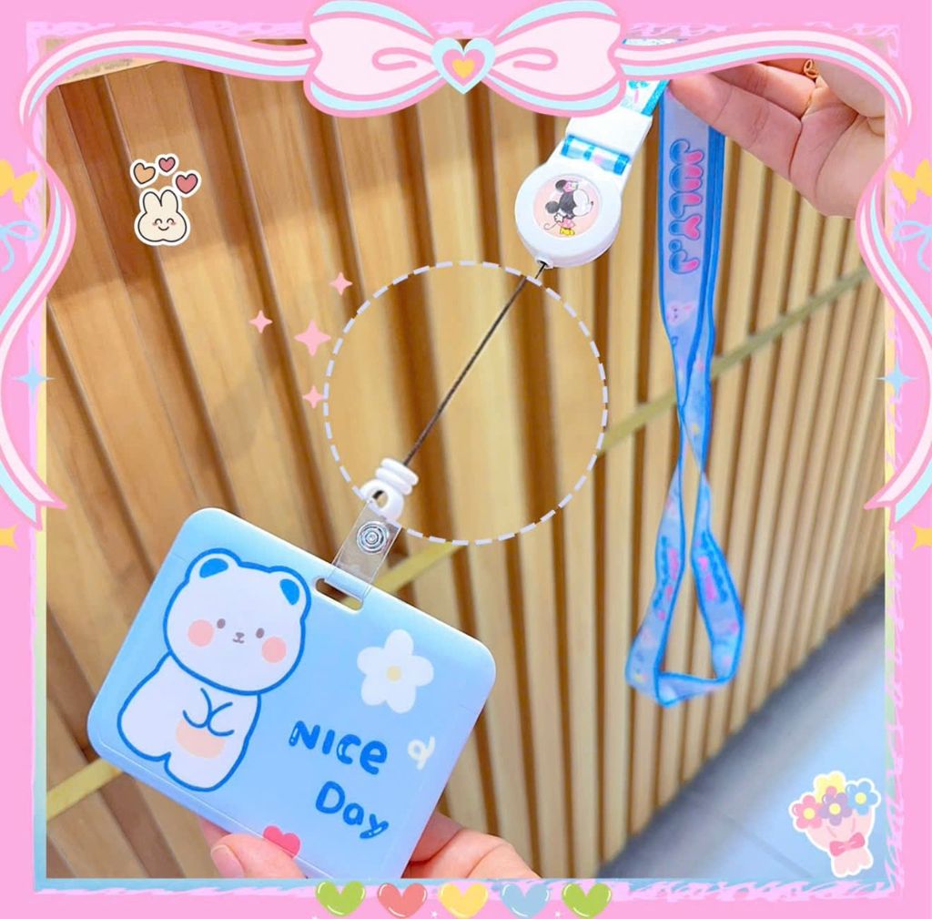 ** Thẻ ngang đeo bảng tên nhiều hình (có dây rút)