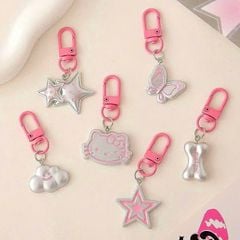 ** Móc khóa mini tone bạc hồng nhiều hình