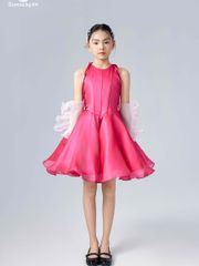 Váy công chúa bé gái cổ yếm corset dáng xoè màu hồng Ân Trang Dress - Eunoia By AN