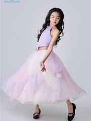 Set áo cổ yếm tím kèm chân váy công chúa voan xoè pastel ombre ngọt ngào Hồ Điệp Dress - Eunoia By AN