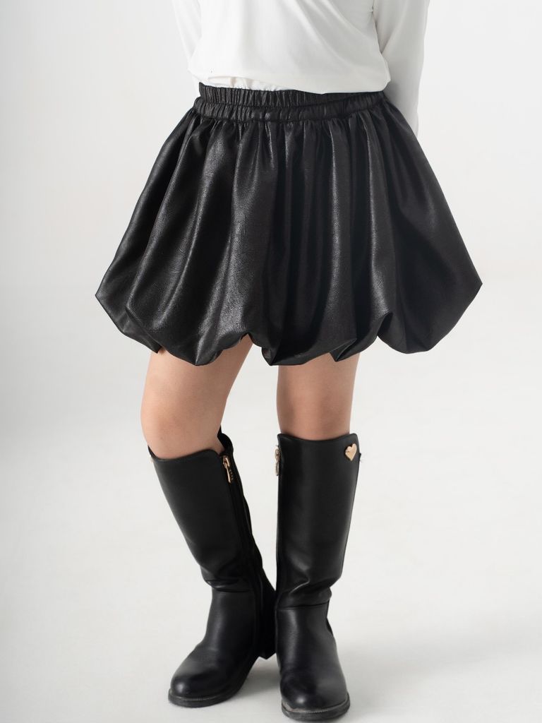 LE18 - Chân váy da quả bí cho bé gái