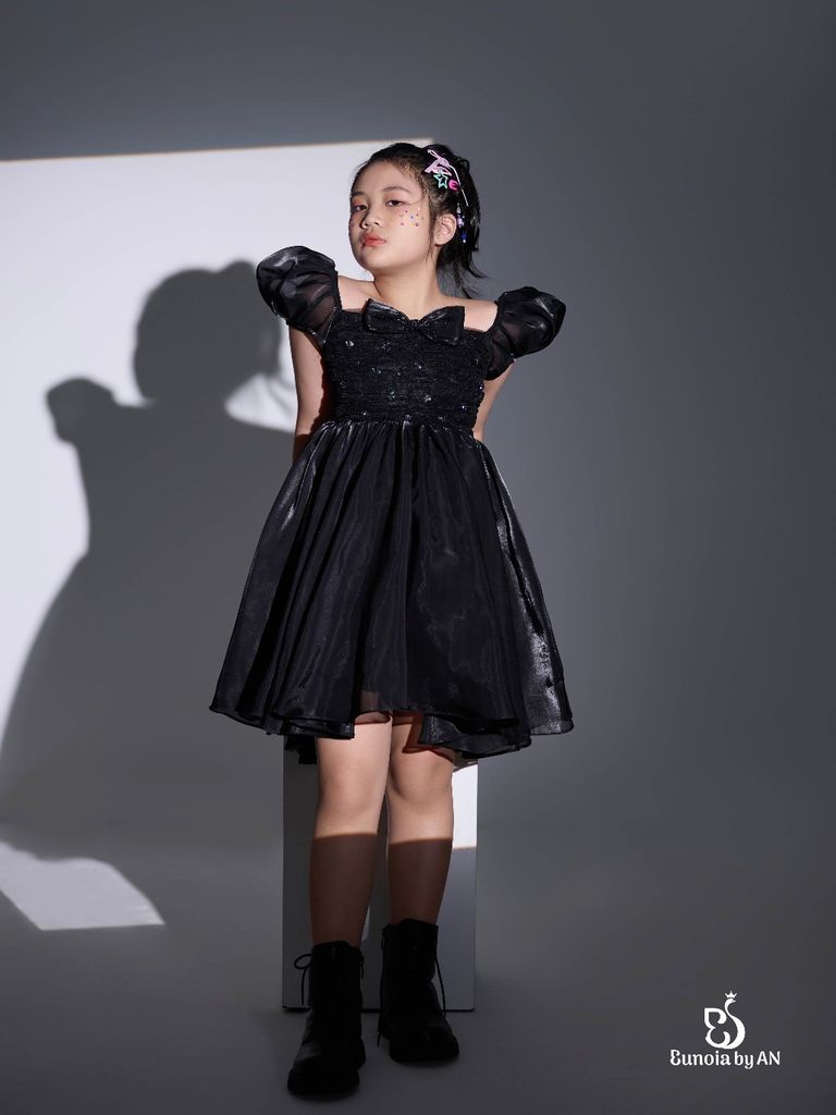 Váy công chúa cho bé gái màu đen tay bồng Irina Dress - Eunoia by AN