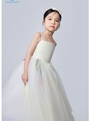 Váy công chúa bé gái tùng lưới bồng bềnh hoạ tiết hoa ly trắng ngà Kim Nhật Dress - Eunoia By AN