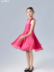 Váy công chúa bé gái cổ yếm corset dáng xoè màu hồng Ân Trang Dress - Eunoia By AN