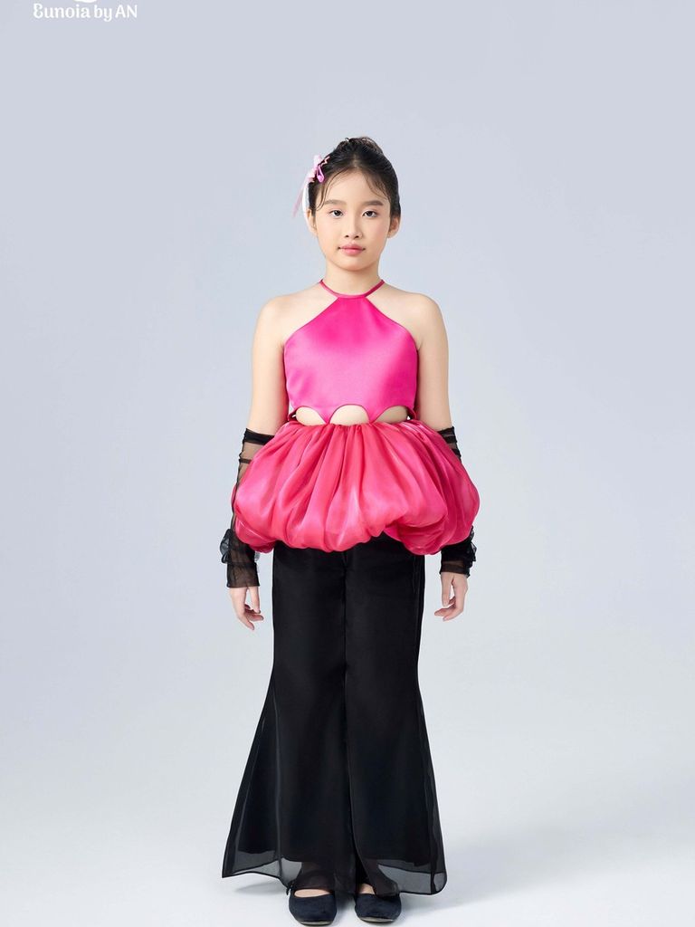 Set áo yếm bồng dáng quả bí kèm quần ống loe cho bé gái Diễm Nhi - Eunoia By AN