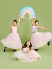 Set áo cổ yếm tím kèm chân váy công chúa voan xoè pastel ombre ngọt ngào Hồ Điệp Dress - Eunoia By AN
