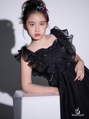 Váy công chúa cho bé gái màu đen tay bèo Aliana Dress - Eunoia by AN