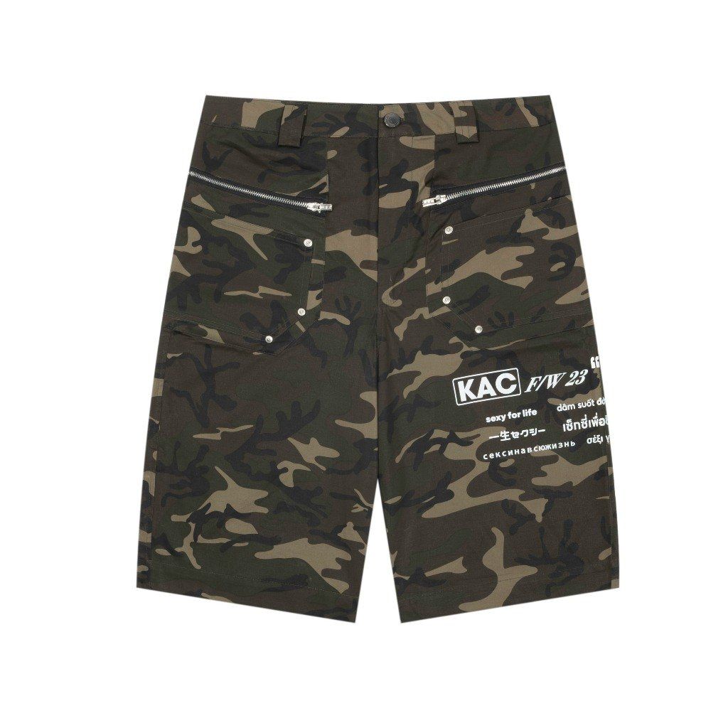  Quần Short Kaki Ống Rộng hoạ tiết camo | 18PLUS CAMO JORTS 