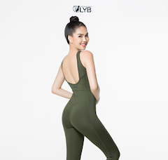 ĐỒ TẬP JUMPSUIT THUN LẠNH XANH RÊU LYB