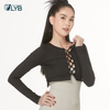 ÁO KHOÁC CROPTOP LƯỚI DÀI TAY ĐEN LYB