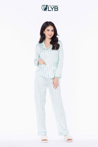 PIJAMA DÀI SỌC XANH FORM SUÔN LYB