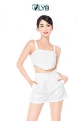 SET VEST 3 ITEMS CROPTOP MÀU TRẮNG LYB