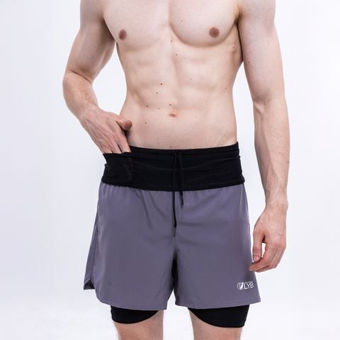 LYB RUNNING SHORTS MIX NET – GREY
