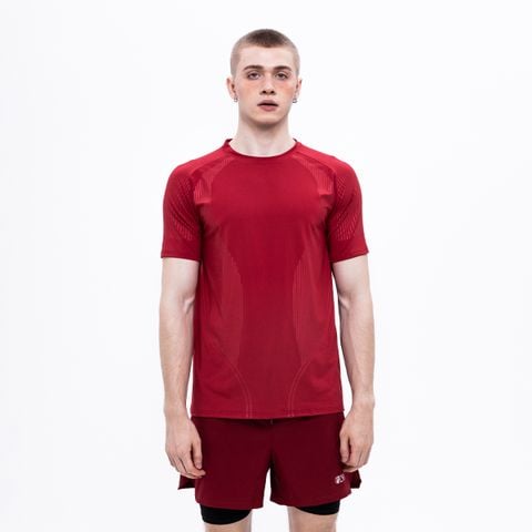 LYB RUNNING TEE – BURGUNDY RED