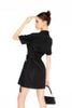 ĐẦM DÁNG VEST TAY NGẮN KHOEN THẮT EO SANG TRỌNG