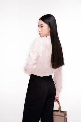 ÁO SƠ MI THẮT NƠ CỔ TƠ XƯỚC THANH LỊCH