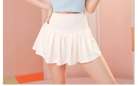 Chân váy LYB lưng cao chất thun gân màu trắng