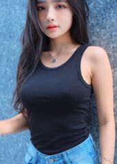 Áo ba lỗ cổ tròn nhiều màu đen/xám/kem
