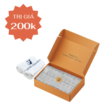 [GIft 1: tháng 8] Combo quà tặng gồm 1 khăn thể thao đa năng + 1 hộp quà cao cấp LYB màu cam