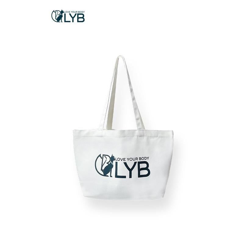 Túi vải canvas LYB đơn giản màu trắng FW22-A00024