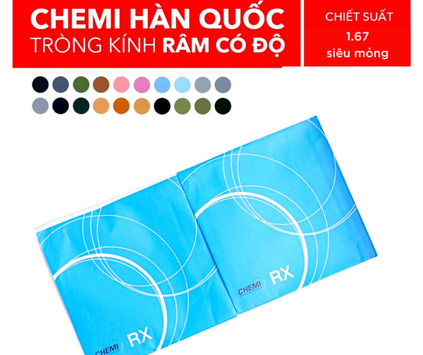  Tròng Kính Râm Cận Chemi Rx 1.67 U2 Tintin 