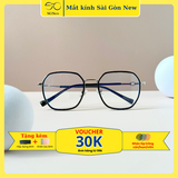  Gọng kính Kim loại x Viền nhựa dẻo Đa giác Nam nữ Unisex SGNew 5637 Hàn Quốc 