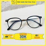  Gọng kính Kim loại x Viền nhựa dẻo Nam nữ Unisex SGNew 1957 Hàn Quốc 