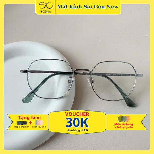  Gọng kính Kim loại Đa giác Nam nữ Unisex SGNew 8753 
