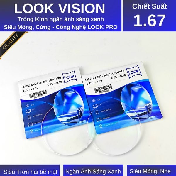  Tròng Kính NGĂN ÁNH SÁNG XANH  LOOK lens 1.67ASP 