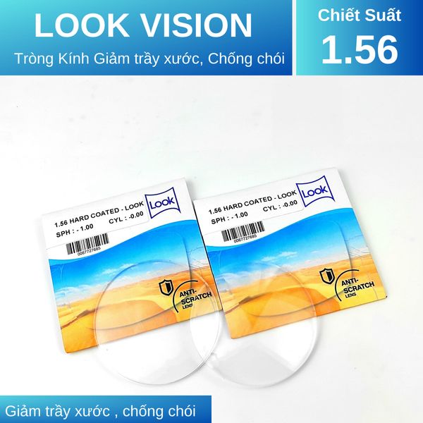 Tròng kính Hạn Chế Trầy LOOK 1.56 INDEX lớp phủ siêu cứng - Thế hệ mới nhất 