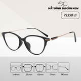  Gọng kính Mắt mèo Kim loại x Nhựa dẻo gọng kính Nữ cao cấp SGNew 72358 