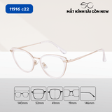  Gọng kính Mắt mèo Kim loại x Nhựa dẻo gọng kính Nữ cao cấp SGNew 11916 