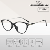  Gọng kính Mắt mèo Kim loại x Nhựa dẻo gọng kính Nữ cao cấp SGNew 72358 
