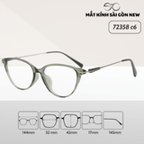  Gọng kính Mắt mèo Kim loại x Nhựa dẻo gọng kính Nữ cao cấp SGNew 72358 