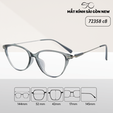  Gọng kính Mắt mèo Kim loại x Nhựa dẻo gọng kính Nữ cao cấp SGNew 72358 