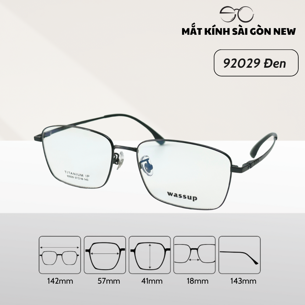  Gọng kính Titanium Vuông Viền mảnh Không rỉ sét Nam Nữ Unisex SGNew 92029 