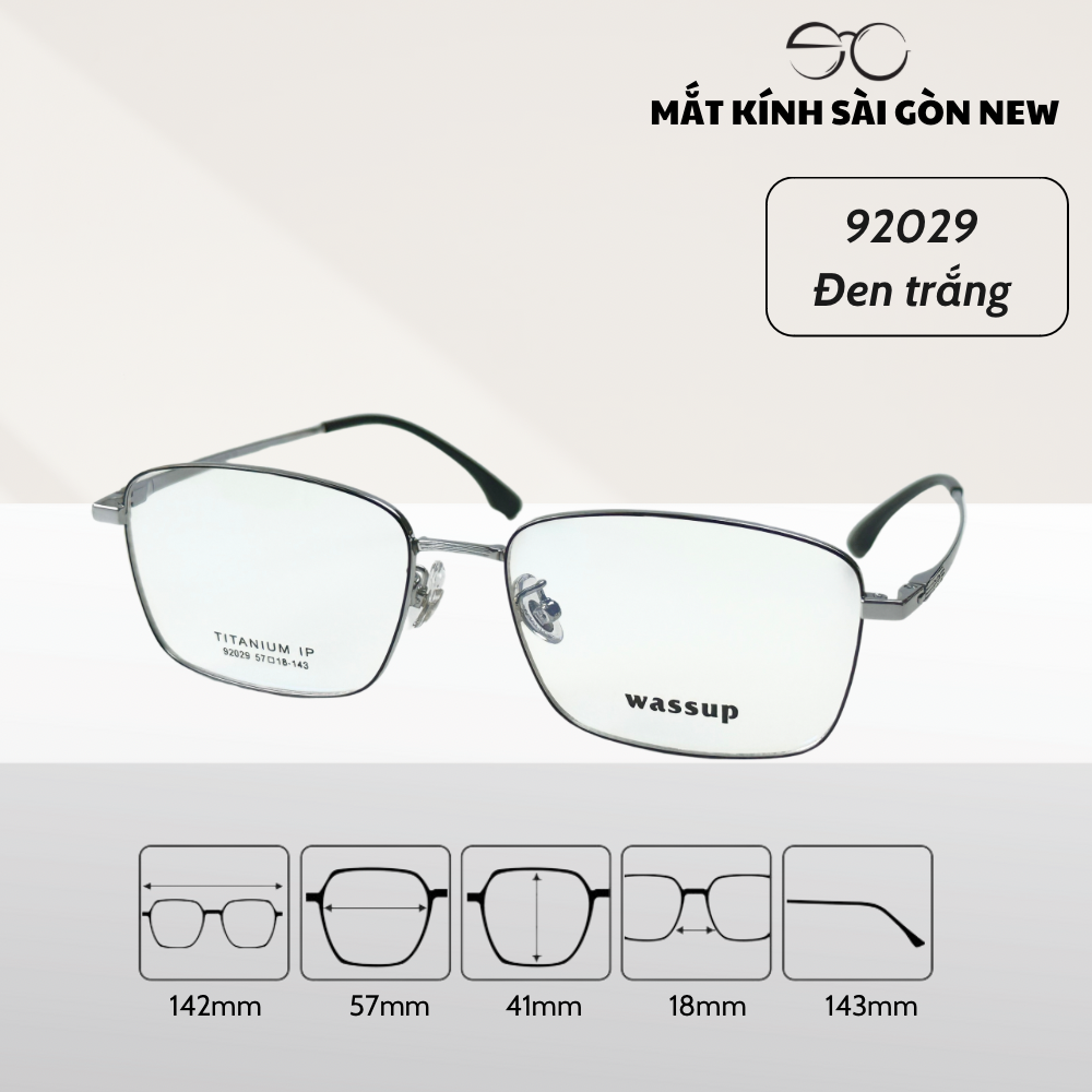  Gọng kính Titanium Vuông Viền mảnh Không rỉ sét Nam Nữ Unisex SGNew 92029 