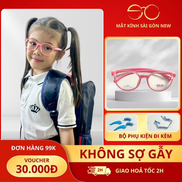  Gọng kính cận viễn loạn Trẻ em Tròn Nhựa dẻo khó gãy nhẹ bền SGNew 8969 