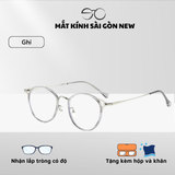 Gọng kính Mắt mèo Tròn Kim loại x Nhựa dẻo Unisex Nam Nữ 22007 