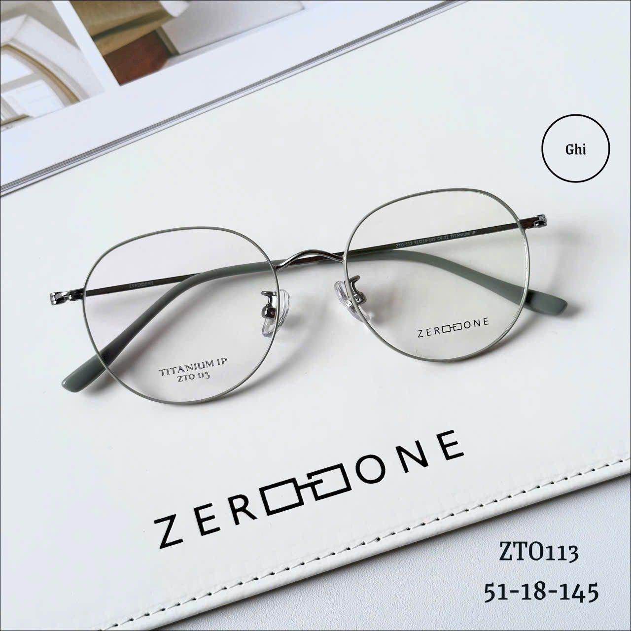  Gọng kính Titanium Tròn đa giác Viền mảnh Không rỉ sét Nam Nữ Unisex SGNew Zto113 