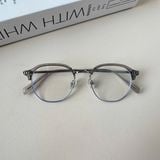  Gọng kính mí Kim loại x Viền nhựa dẻo Nam nữ Unisex SGNew 2664 Hàn Quốc 