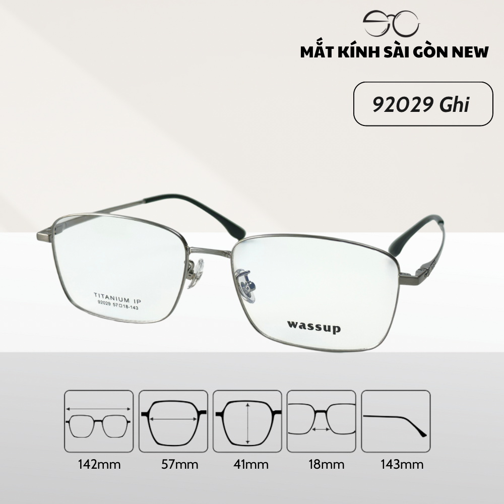  Gọng kính Titanium Vuông Viền mảnh Không rỉ sét Nam Nữ Unisex SGNew 92029 