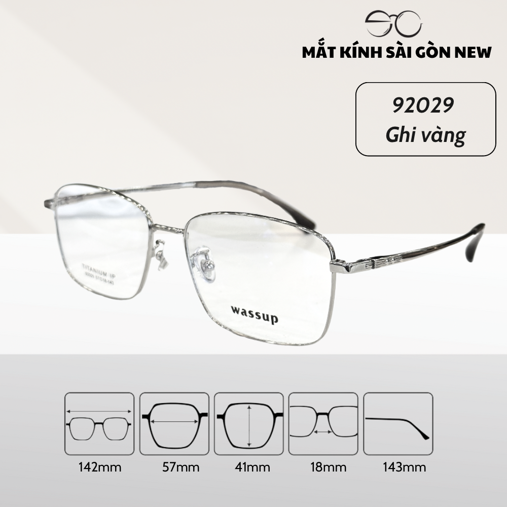  Gọng kính Titanium Vuông Viền mảnh Không rỉ sét Nam Nữ Unisex SGNew 92029 