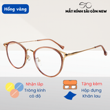  Gọng kính Mắt mèo Tròn Kim loại x Nhựa dẻo Unisex Nam Nữ 22007 