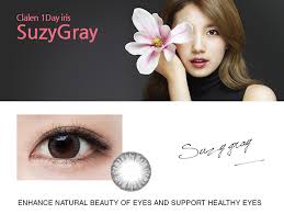  Kính áp tròng màu dùng 1 ngày Clalen Iris - màu Suzy Gray 